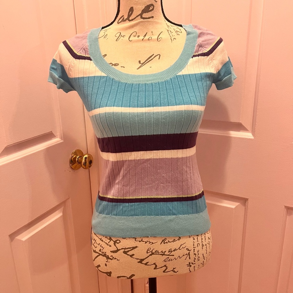New York and Company striped color block sweater